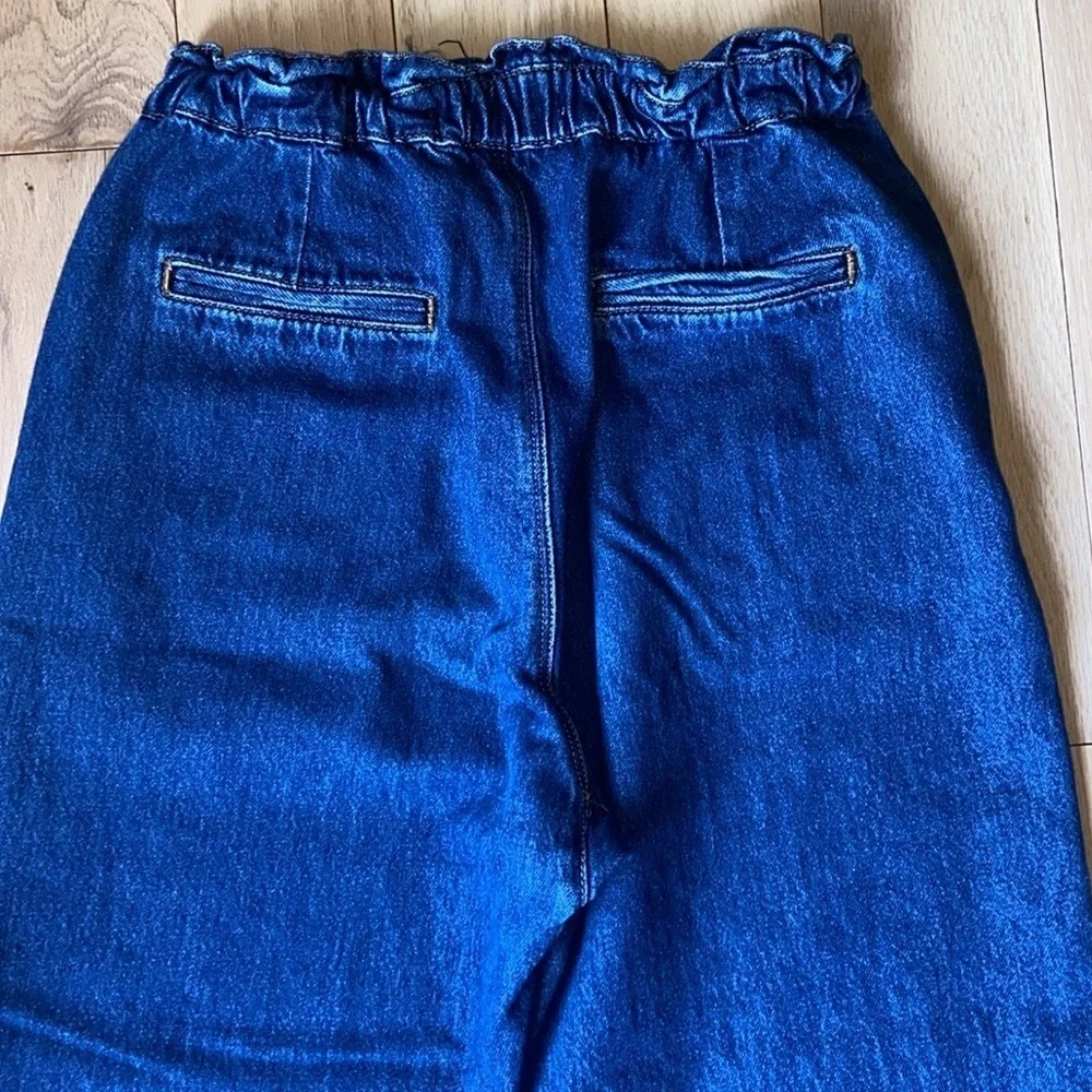 Zara Baggy Paperbag jeans with front patch pockets size 6, EUC